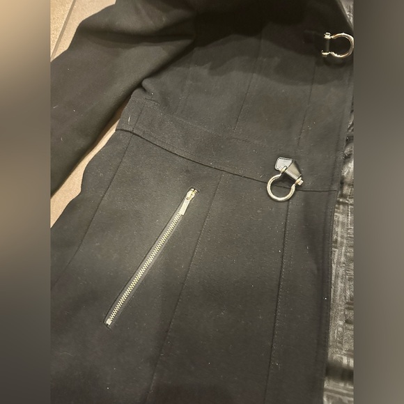 Ivanka Trump Wool Blend Size 4 Black Women Coat with Detachable Fur Hood Jacket - Picture 7 of 12